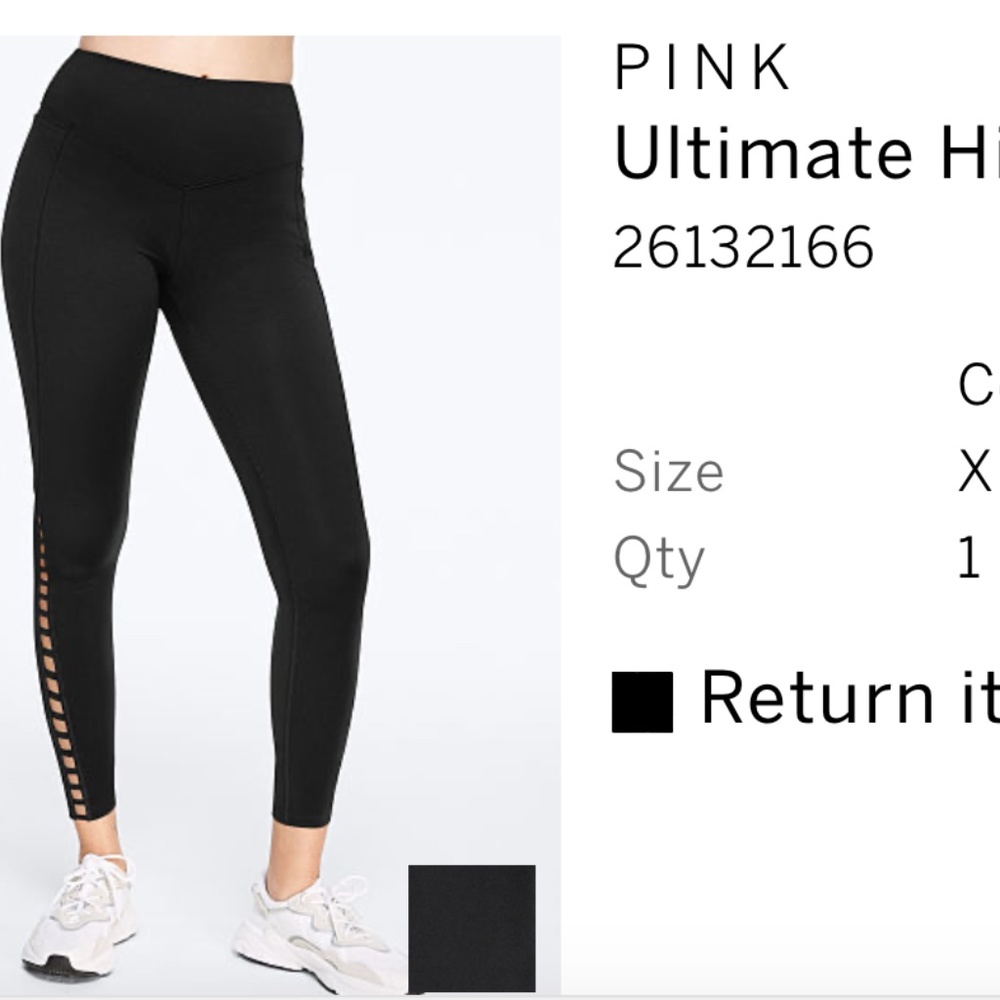 VS PINK Ultimate V Pocket Legging XL Black Cutout